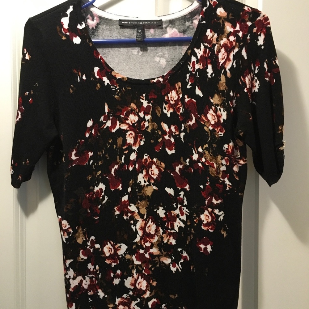 White House Black Market Floral Sweater